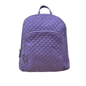 Cynthia Rowley Women’s Purple Quilted Adjustable Straps Dual Zipper Backpack